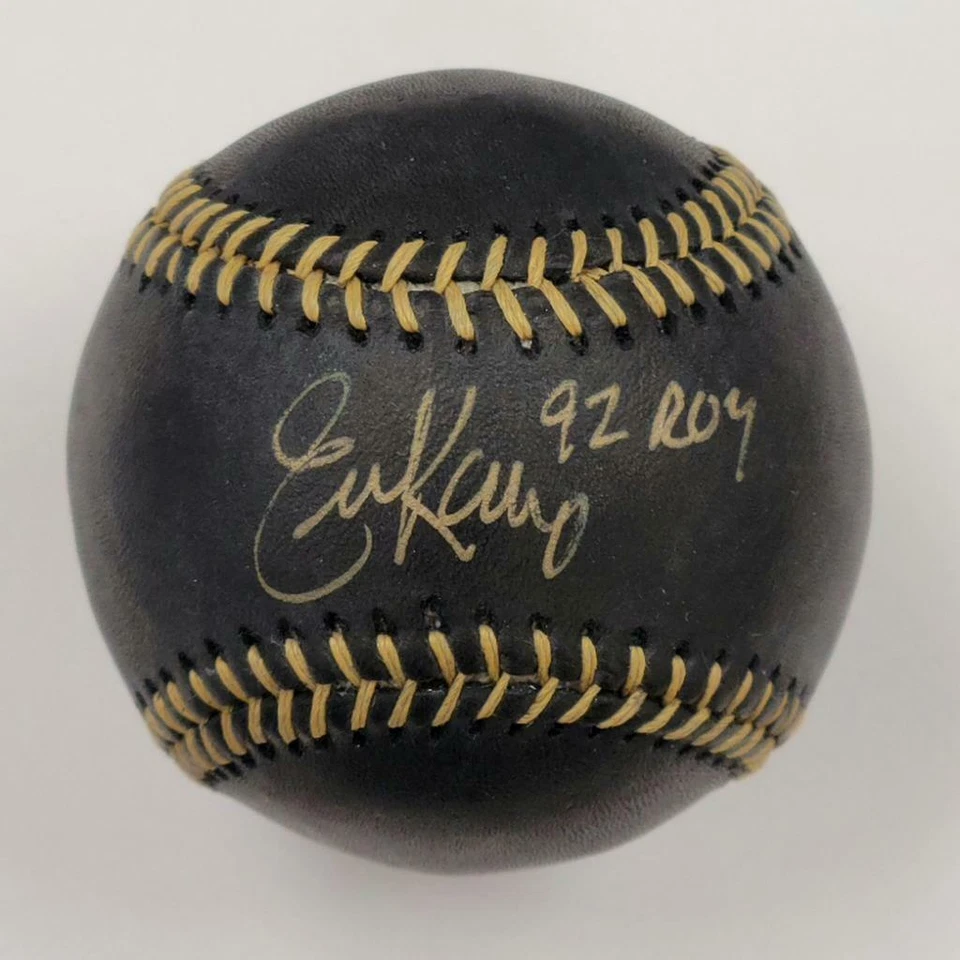 Eric Karros autograph "92 ROY" signed Black MLB baseball ~ BAS Beckett Hologram - Image 1 of 2