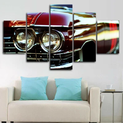 Póster de arte de pared con impresión en lienzo de 5 paneles de coche clásico Cadillac Eldorado decoración del hogar Foto 1 de 4