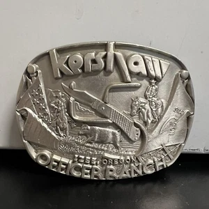 KERSHAW MESSER OFFIZIER RANCH GÜRTELSCHNALLE! VINTAGE! HANDCRAFTED 1980 PEWTER USA - Bild 1 von 4