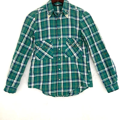 Zara Shirt Womens XS Long Sleeve Button Studded Collar Tips Western Cowgirl READ - Image 1 of 4