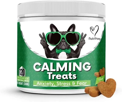 NutriPaw Calming Treats For Dogs - Reduce Stress, Fear, Separation Anxiety, Bark