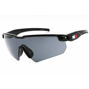 Tommy Hilfiger Unisex Sunglasses Black Shield Frame Grey Lens TJ 0098/S 0807 IR - Picture 1 of 2