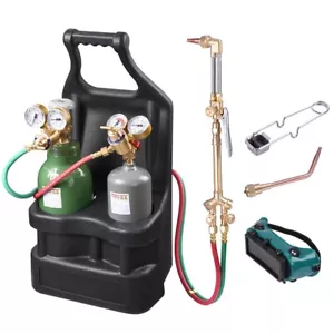 Yescom DOT Oxy Acetylene Torch Kit Oxygen Gas Tank Brazing Welding Cutting Gauge - Picture 1 of 9