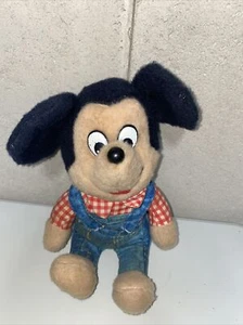 Knickerbocker Mickey Mouse Farmer Plush Stuffed Animal Disney 1974 - Picture 1 of 5