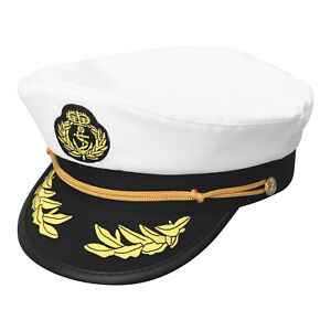 Captain Hat Yacht Sailors Hat Halloween Cosplay Navy Fancy Dress Military Cap