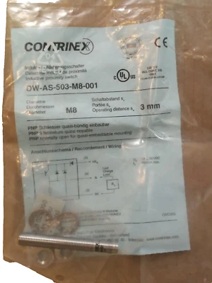 Contrinex P67 Inductive Proximity Sensor DW-AS-503-M8-001 * - Image 1 of 3