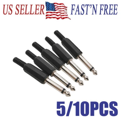 6,35 мм 1/4 дюйма штекерный ремонт наушников микрофона аудио разъем вилка США - Изображение 1 из 4