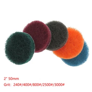 Almohadilla de fregado de fibra de nailon de 2" 50 mm gancho y almohadilla de limpieza abrasiva de bucle 240-3000 grano - Imagen 1 de 16