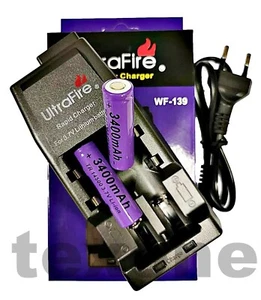 2X Akku 14500 3400mAh Wiederaufladbar Batterien +2 Slot Ladegerät 3,6-4,2V 400mA - Zdjęcie 1 z 4