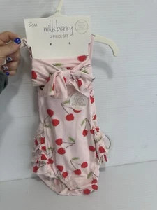 Juego de 2 mamelucos Milkberry Infantil Niñas Rosa Cereza 0-3 meses - Imagen 1 de 4