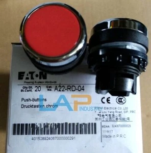 QTY:2 New A22-RD-04 For EATON MOELLER Red Pushbutton Switch - Picture 1 of 1