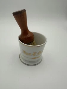 Vintage Barbershop Luxury Shave Mug With Brush. Gold Monogrammed Name - Mathers - Bild 1 von 10
