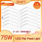 2X4FT LED Flat Panel Light 8400LM 75W 5000K Dimmable Drop Ceiling Office Lights