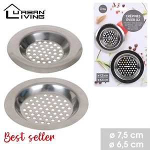 2x HAARSIEB ABFLUSSSIEB KÜCHE BADEZIMMER DUSCHE NEU SILBER OVP 6,5 7,5cm OVP !!! - Bild 1 von 2