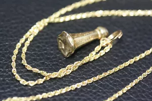 Antique 1900's Victorian Peridot Shield Pendant 10K Gold Women's Necklace 18" - Picture 1 of 12