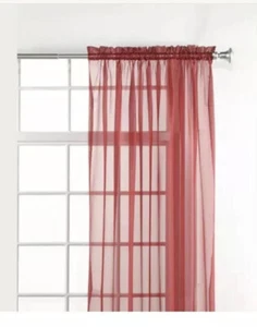 Stylemaster Elegance Sheer Window Curtain Panel Or Valance 60" X 95", Claret - Picture 1 of 4