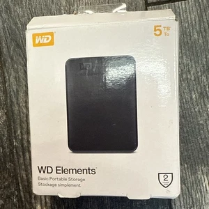 Western Digital Elements 5TB Portable External Storage Drive - Picture 1 of 3