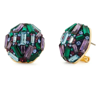 Pendientes Kate Spade W1203 Azul Multi Tono Dorado Baguette Brillante Declaración Foto 1 de 3