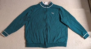 Puma Herren XX Large grün & weiß Baumwollmischung Reißverschluss Sweatshirt 25 - Bild 1 von 16