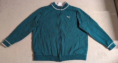 Puma Hombres XX Grande Verde y Blanco Mezcla de Algodón Cremallera Sudadera 25 Foto 1 de 4