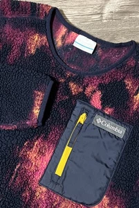 Columbia Women’s West Bend Sherpa Fleece Pullover Medium Dark Nocturnal Tie Dye - Picture 1 of 10