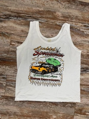 Camiseta sin mangas vintage para mujer Lead Seld espectacular 1989 Hot-Rod pin-up grande Foto 1 de 4