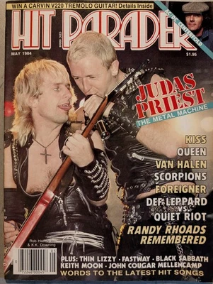 Hit Parader Magazine May 1984 Judas Priest, Van Halen, KISS, Queen, Randy Rhoads - Image 1 of 4