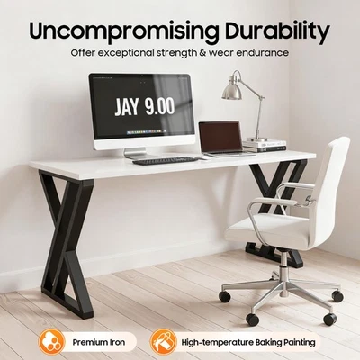 Patas de mesa de hierro modernas patas de escritorio en forma de X muebles de metal patas de mesa de comedor 2 piezas Foto 1 de 4