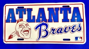 Atlanta Braves Vintage Baseball License Plate 6x12 Embossed Metal MLB Licensed - Picture 1 of 5