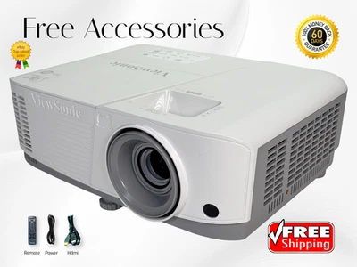 ViewSonic PG703W DLP Projector 4000 Lumens 16:10 (WXGA) Full HD 3D 10W Speaker🔥 - Image 1 of 4