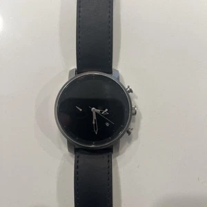 MVMT Classic Chrono Black 45mm Uhr mit schwarzem Echtlederband - Bild 1 von 6