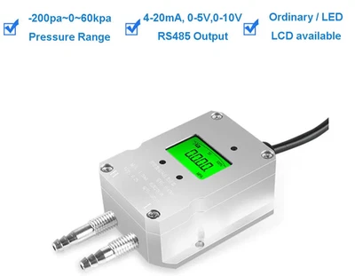Pressure Transmitter Digital Differential 4-20mA Air Duct Wind Sensor Gauge - Image 1 of 4