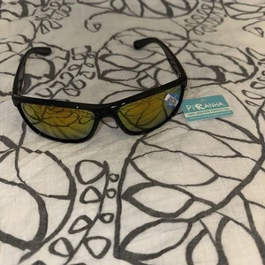 Piranha Sonnenbrille bruchsicher UVA/UVB-Schutz glänzendes Gestell orangefarbene Gläser - Bild 1 von 2
