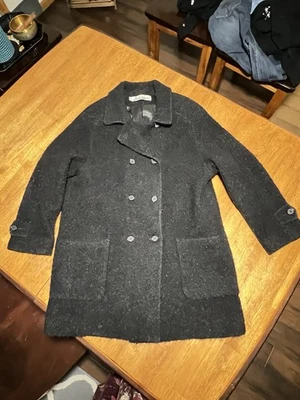 Vintage Alfred Dunner Jacket Womens 14 Gray Wool Coat Pockets Button Up Cozy - Image 1 of 4