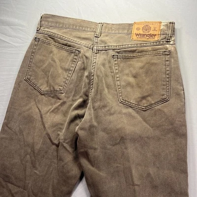 Jeans Wrangler Vintage Masculino 31x30 Marrom Fabricado nos EUA Western Slim Reto Anos 90 - Imagem 1 de 4