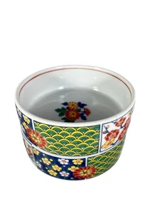 Japanese Kutani Nesting Porcelain Bowls (2) Multicolor Floral Design Vintage - Picture 1 of 14
