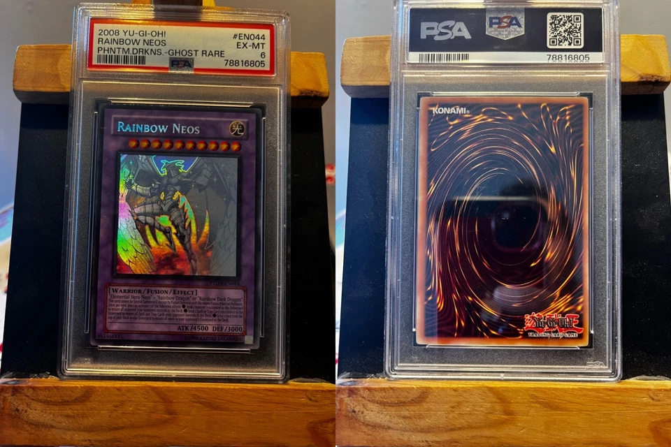 Yu-Gi-Oh! Rara Ghost Eng Ptdn-en044 Rainbow Neos Warrior Fusion PSA 6 - Immagine 1 di 1