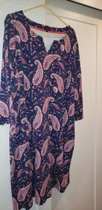 Vestido recto Talbots azul marino cachemir para mujer talla 3X pulóver algodón tejido midi - Imagen 1 de 12