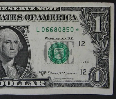2017A $1 (ONE DOLLAR) - STAR NOTE - "L" - LOW RUN, 500k SHEETS - Image 1 of 3