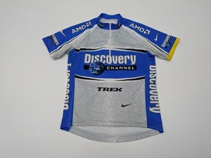 Nike Cycling Jersey Youth M Gray Blue Discovery Channel AMD Trek Italy Subaru - Picture 1 of 12