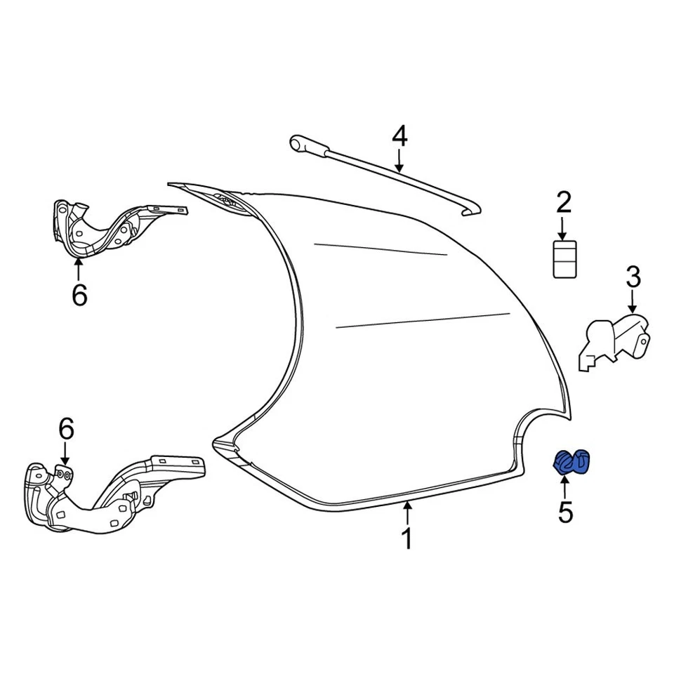 For Fiat 500 2012-2019 Fiat 68070288AA Hood & Trunk Prop Rod Insulator - Image 1 of 1