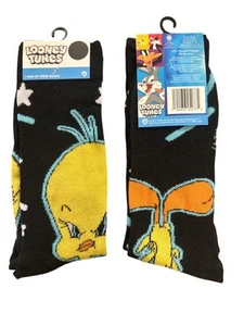 Looney Tunes Tweety Vogel Herren Größe 6-12 Crew-Socken schwarz gelb orange weiß - Bild 1 von 1