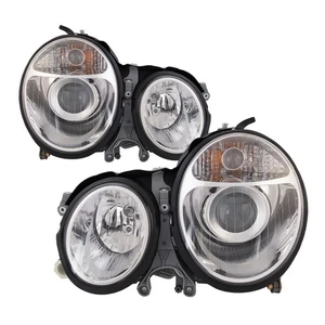 Halogen Projector Headlamps Pair Fits 00-02 Mercedes E Class Sedan /00-03 Wagon - Picture 1 of 7