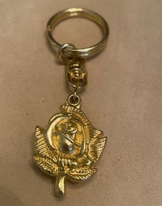 Portachiavi medaglia immagine inserto Gesù scivolo rosa stile medaglione tono oro tre D - Foto 1 di 4