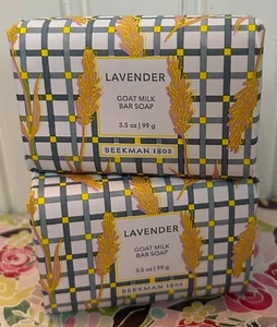 2 BEEKMAN 1802 GOAT MILK SOAP LAVENDER 3.5 OZ EA - Picture 1 of 2