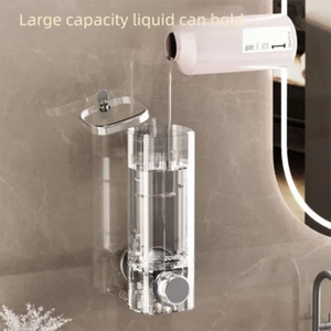 Suction Cup Hand Soap Press Bottle Wall-mounted Shampoo Bottle Gifts Soap Box - Picture 1 of 12