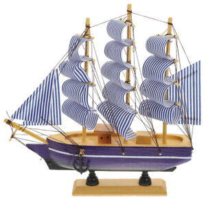 Vintage Drewniany model żaglówki Dekoracja żeglarska