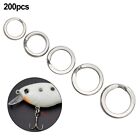 Durable 200x Stainless Steel Split Ring for Fishing Tackle and For Blank Lures