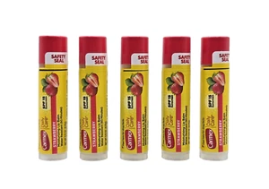 Lot of 5 Carmex Moisturizing Lip Balm Sticks Strawberry 0.15oz / 4.25g Each - Picture 1 of 3
