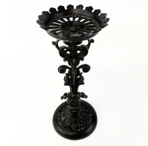 Candle Stand Gothic Black Cast Aluminum 12” Base Holders MCM Mid Evil Chamber - Picture 1 of 11